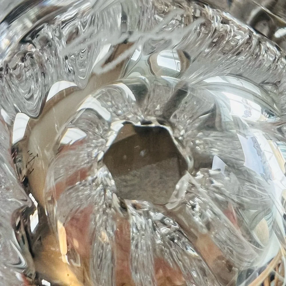 Signed Orrefors “Waterfall” Vase Edvin Öhrström 1940s Swedish Crystal MCM 8”